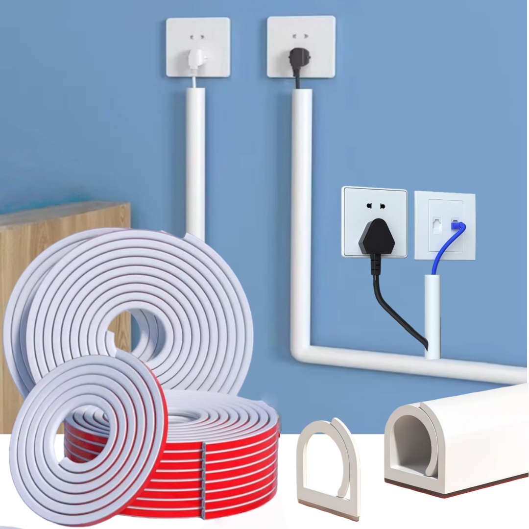1PC Bond Cord Covers for Wires on Floor Self-Adhesive Cable Hider Floor Strips，Cable Management Wire Covers for Floor，Lo