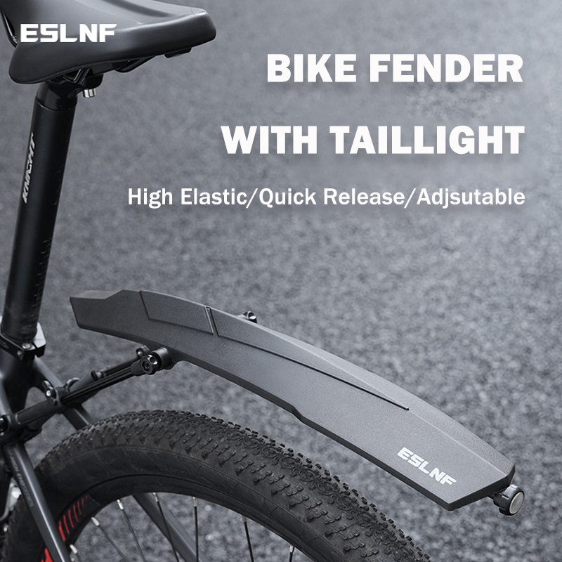 ESLNF Mountain Bike Fender With Taillight Quick Release Two-Section Adjustable Road Bike Mud Baffle Riding Equipment