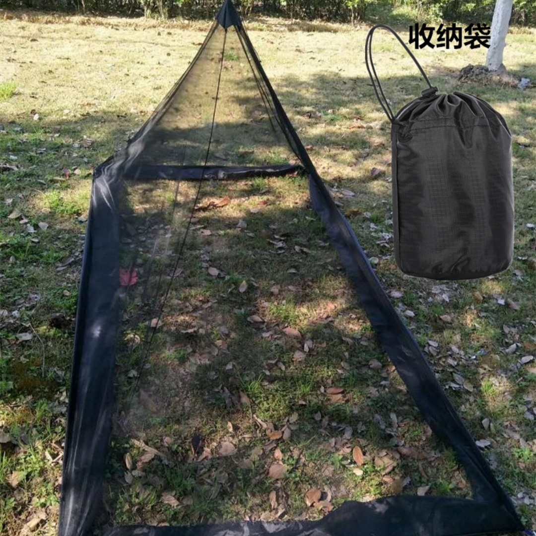 Single-person camping triangular mosquito net, portable, anti-mosquito, suitable for travel and leisure tent