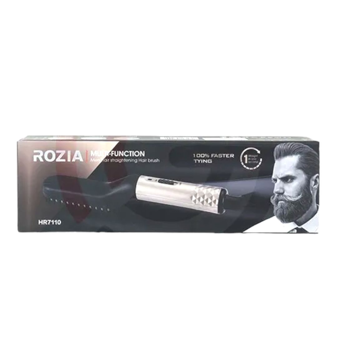 Rozia Beard & Hair Straightener Brush 2-in-1 for Men #HR-7110