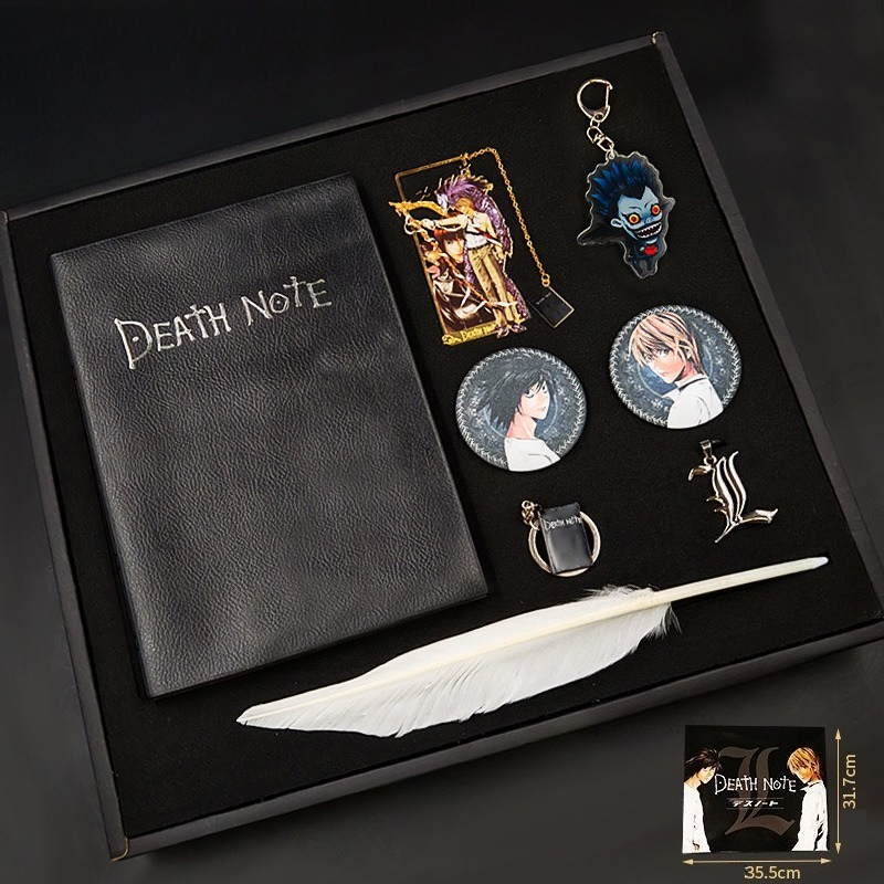 Death Note Notebook Set (8PCS) with Feather Pen Birthday for Cosplay & Anime Lovers Used As A Diary and Notebook