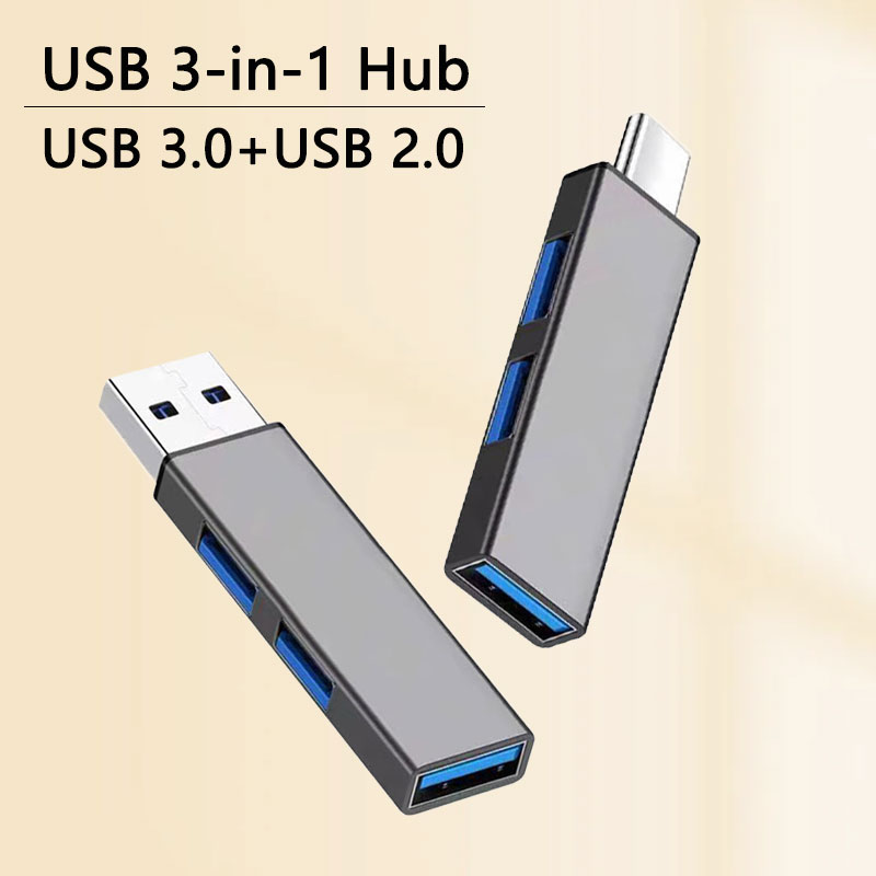 Versatile USB C Expander USB Hub 3Port Mini USB Dongle USB3.0+2 USB2.0 Expander for Android Phones and Tablets Mouse, Keyboard