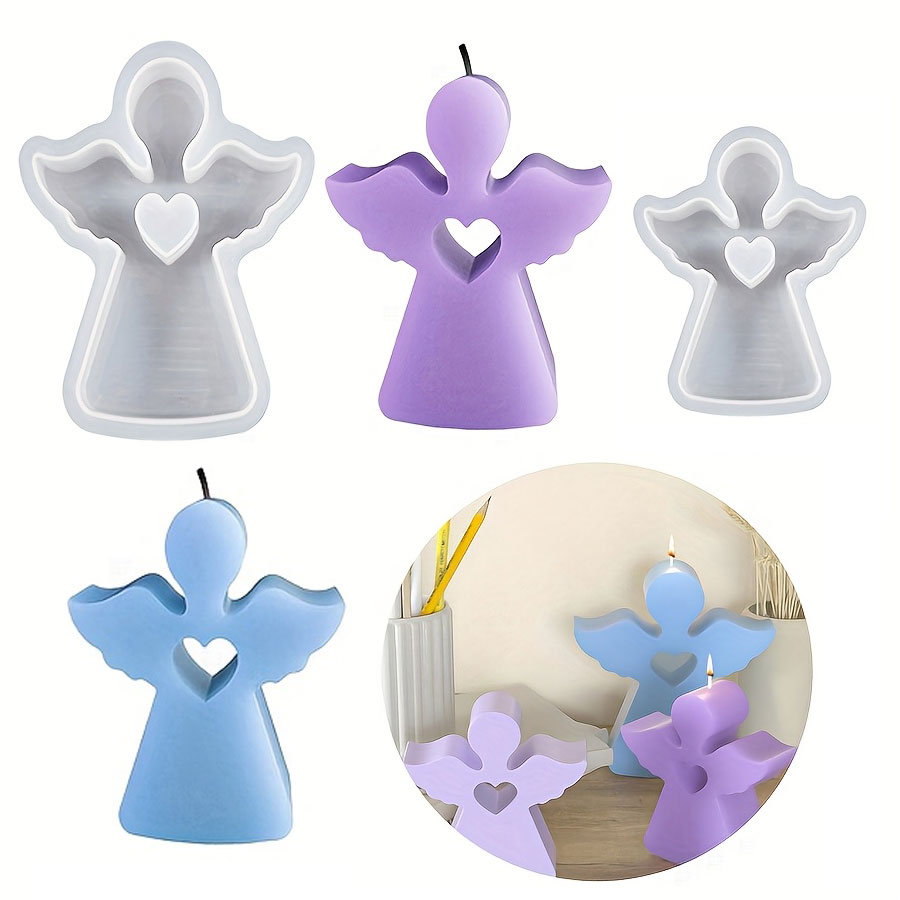 1/2PCS Angel Scented candle silicone mold, DIY 3D love Angel resin decorative mold, suitable for DIY handicrafts, handmade gifts