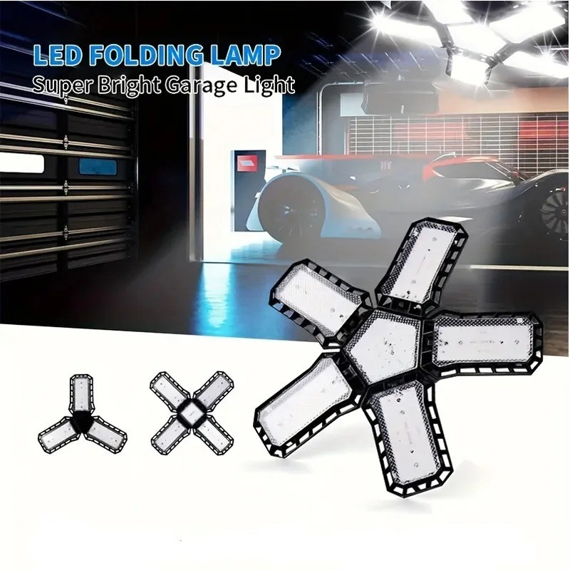 Super Bright LED Bulb For Garage E26/E27 45W 60W 80W 10000LM Adjustable Panel Shop Lighting Screw Base For Basement Workshop