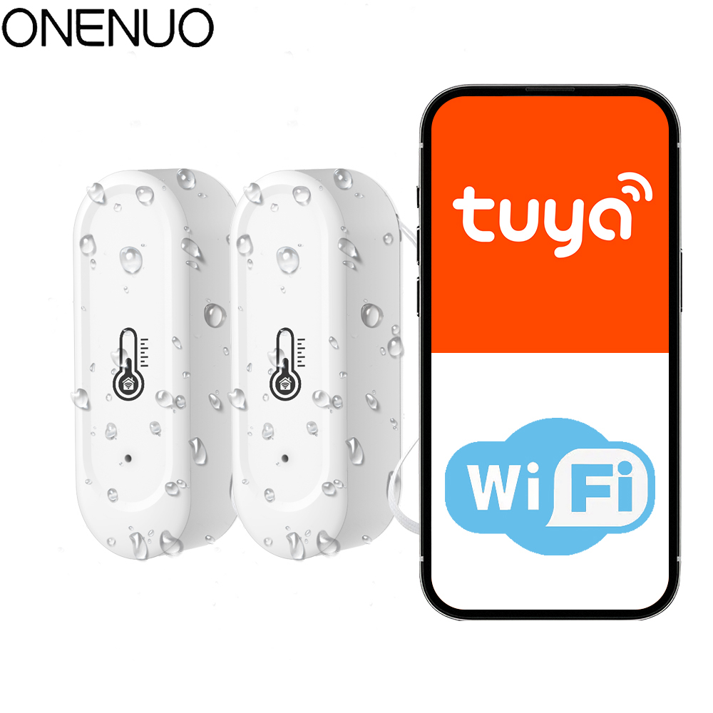 1/2pcs 2025 New IP65 Waterproof Outdoor Tuya WIFI Temperature Humidity Sensor Home Smart Life Thermometer Support Alexa