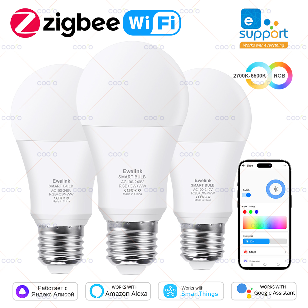 Ewelink GU10 Zigbee LED Bulbs Wifi Smart LED Lamp RGB CW WW LED Light Bulb Works With Alexa Yandex Smartthings