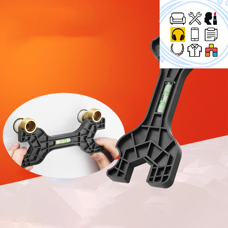 Multifunctional Dual Headed Wrench With Level Manual Tap Repair Plumbing Tools For Household Faucet Pipe And Toilet