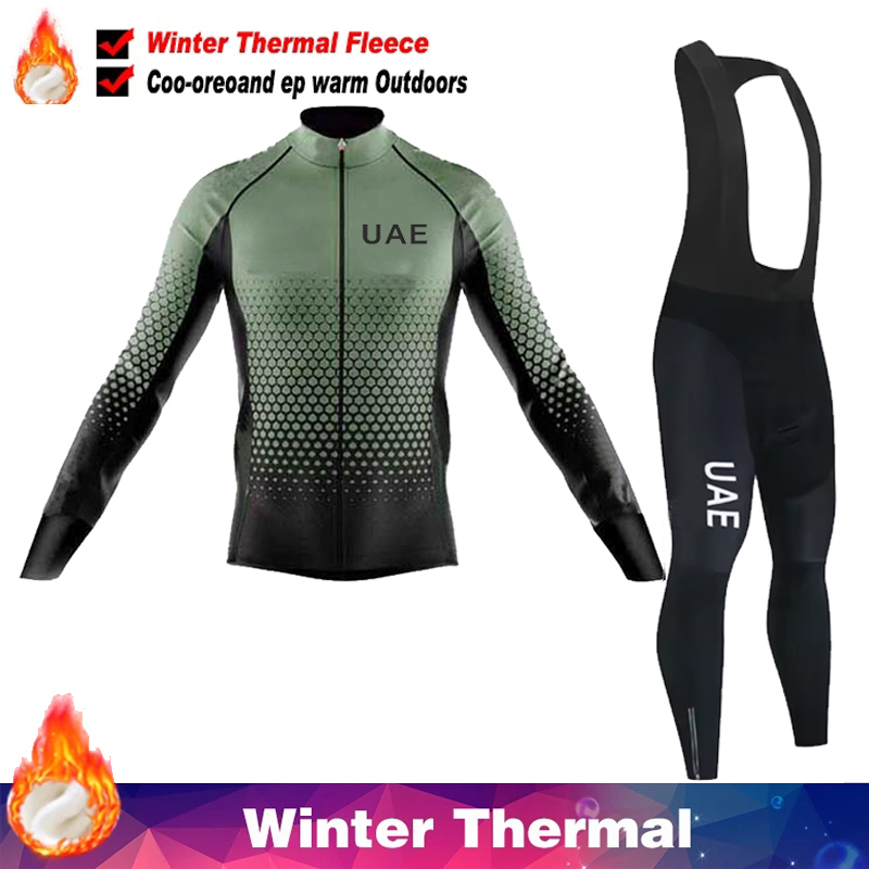 Winter 2026 Team UAE Bike Jacket Cycling Jersey Pants Set Men Women Warmth Fleece Ropa Ciclismo Team Pro Bicycle Clothing