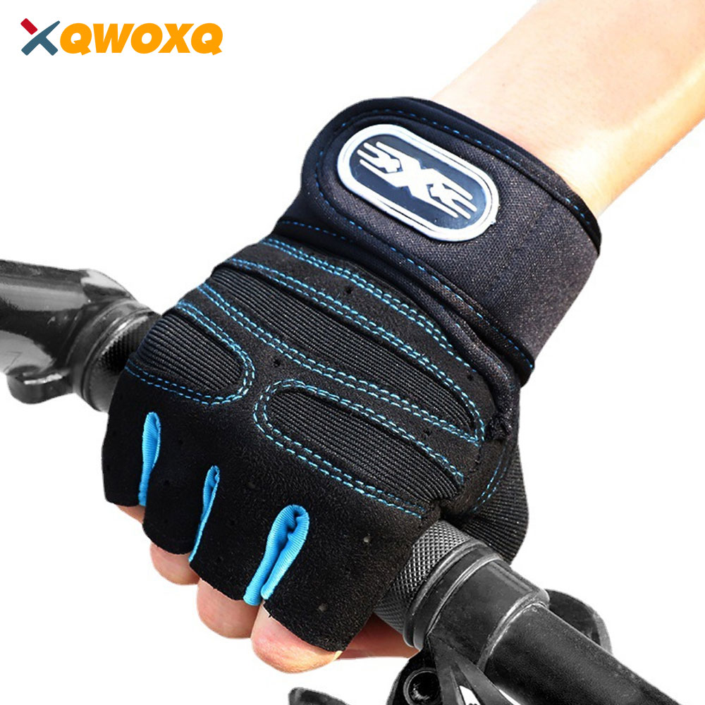 1Pair Gym Fitness Weight Lifting Gloves with Elastic Ventilated Wrist Wrap Support for Men Women Cross Training Bodybuilding