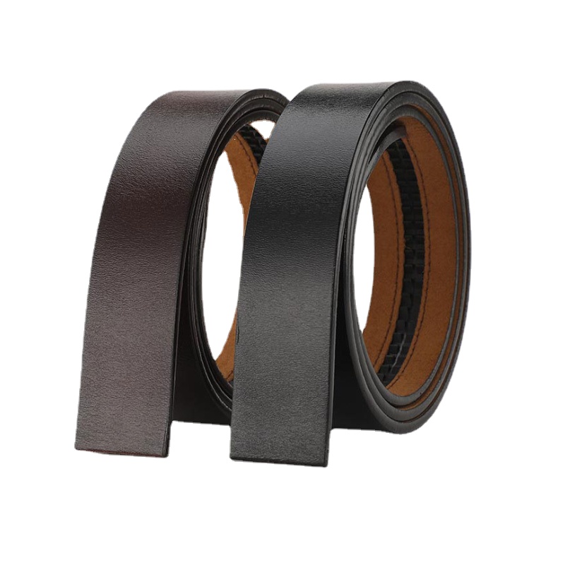 New Men's Genuine Leather Belts Automatic Buckle Belts Men Fashion No Buckle Belts High Quality Black Brown Waistband 3.5cm