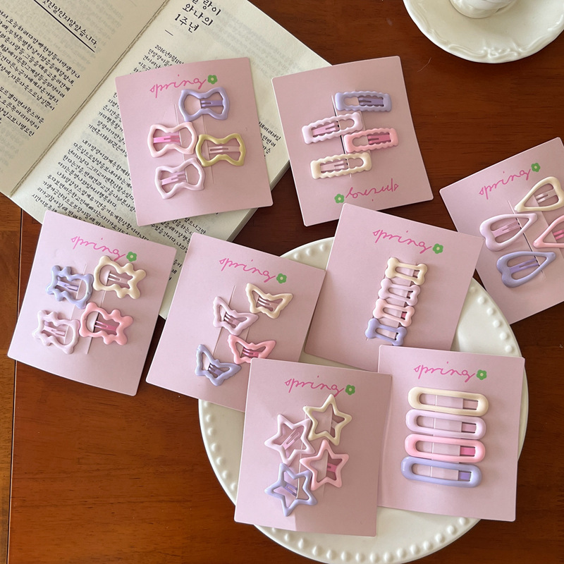 4pcs/set Cute Star Hair Clips Girl's Side Bangs Hair Accessories Small Clip Children's Hair Decorations Kids Accessories