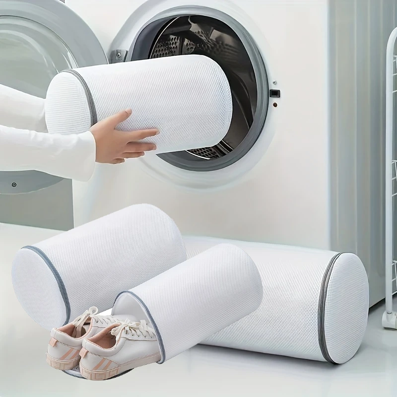 2pcs Shoes Mesh Laundry Bag Machine Wash Clothes Shoes Protective Bag Dormitory Dirty Clothes Storage Durable Washing Bags