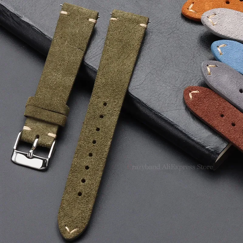 14/16mm 18mm Quick Release for Soft Suede Wristband 20mm 22mm For WatchStrap Calfskin Bracelet Women&Men Accessories