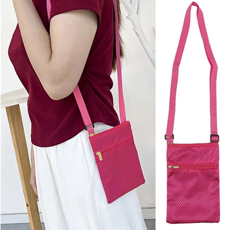 Fashion Simple Small Satchel Oxford cloth Korean Vertical Mobile Phone Bag Mini Shoulder Bag Messenger Bag for Women Men Handbag