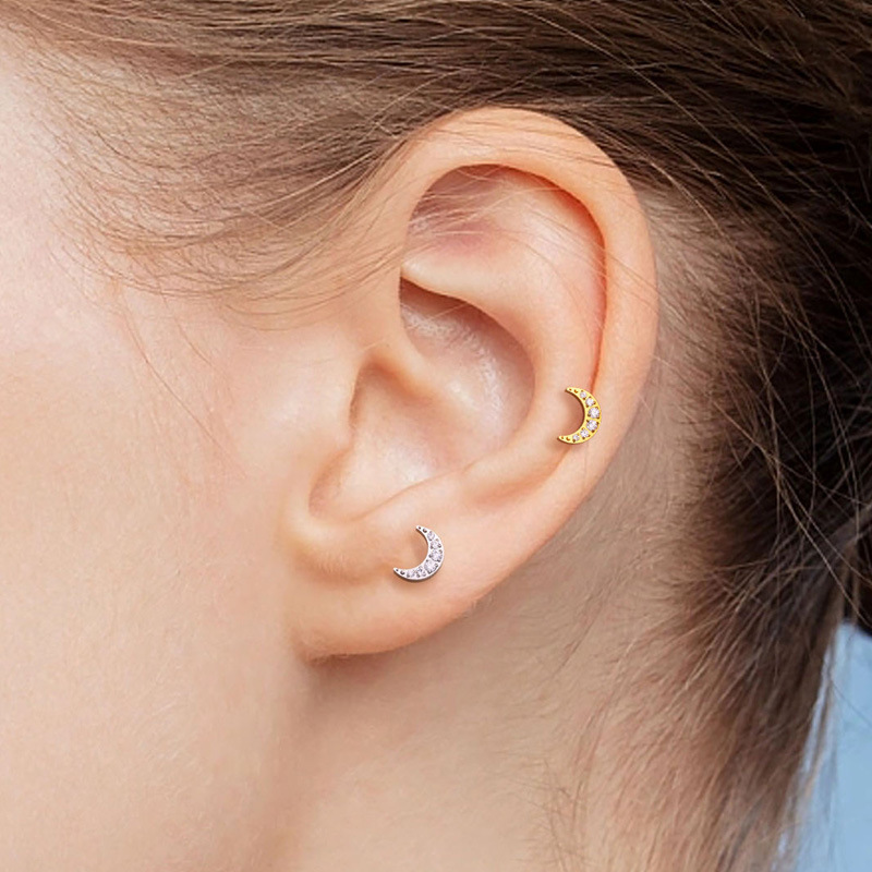 New Zircon Heart Stud Earrings for Women Hypoallergenic Daily Wear Minimalist Cute Silver Color Ear Girls Pierc Jewelry s