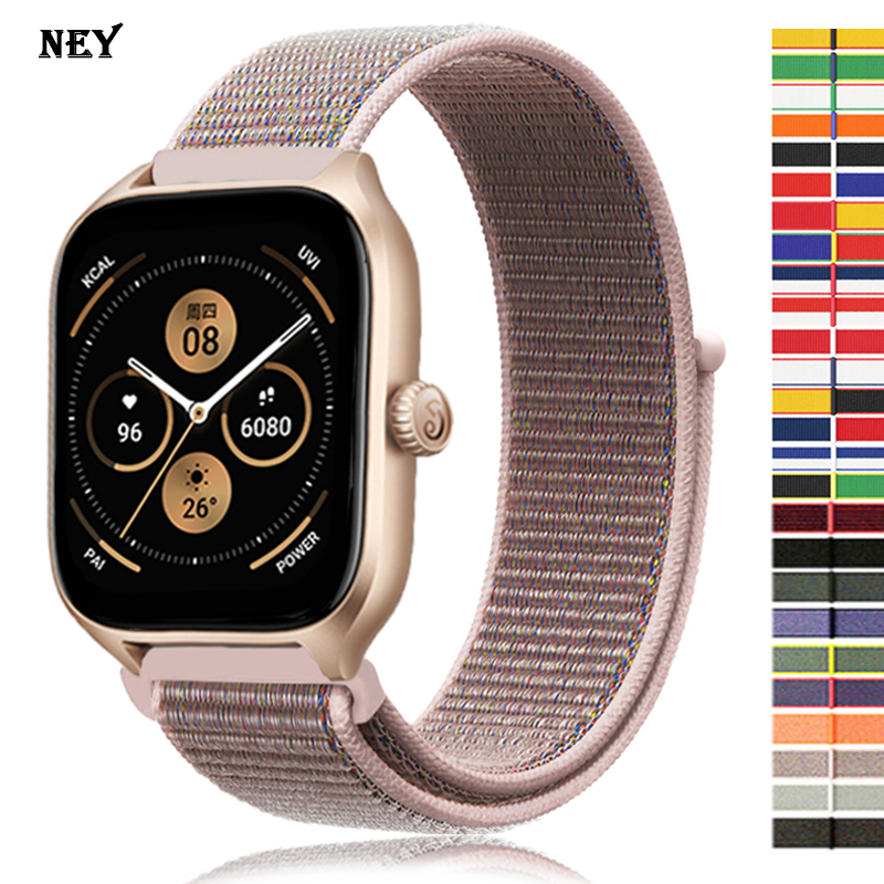 Nylon Loop Band For Amazfit GTS 4/3/2/2e Mini/GTR 4/3/2e/Balance/stratos 20mm/22mm Watch Bracelet for bip 5-3 pro-U-S-lite strap