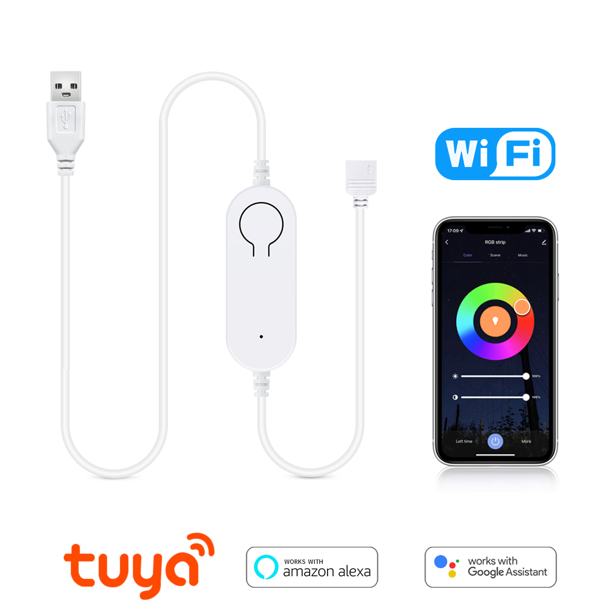 Zigbee 3.0 Tuya LED Controller USB 5V for Dimmer Single color RGB LED Strip Light Smart Life APP Control Alexa Voice