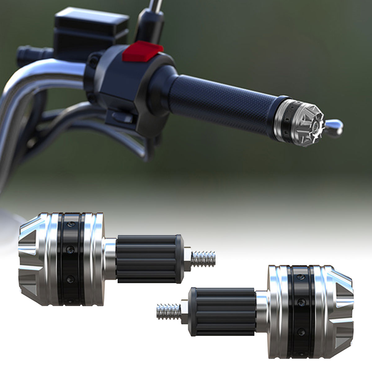 2PCS Motorcycle Handle Bar Ends Plug Grips CNC Aluminum Alloy Handlebar Counterweight Plug Slider 16-18mm Moto Handlebar Caps