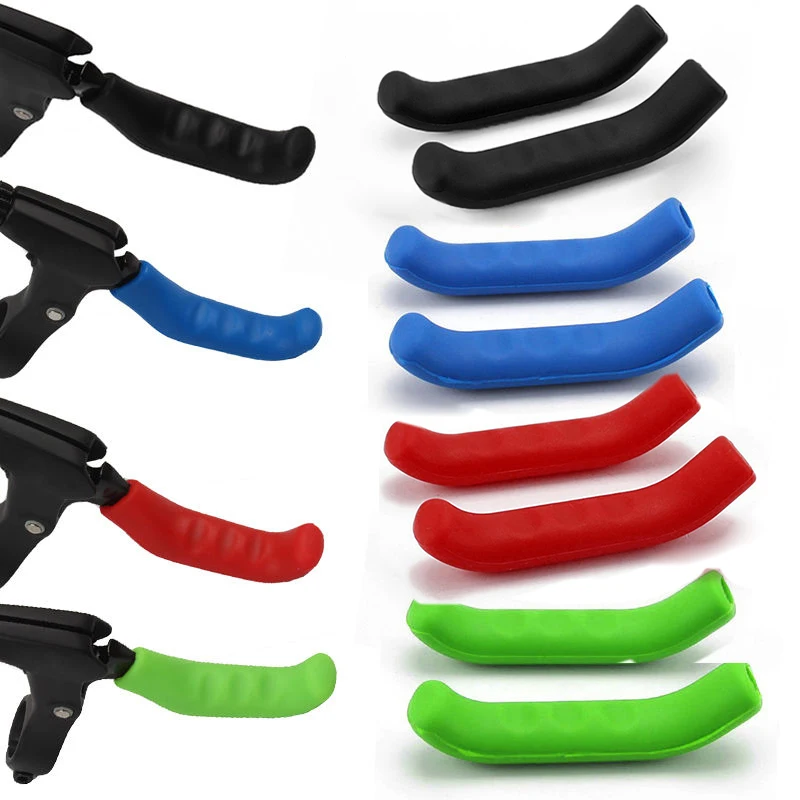Soft Handlebar Grips Cover Black Bike Brake Grip Silicone Anti-Slip Bike Brake Lever Covers For Mountain Bike Fixed Gear Folding