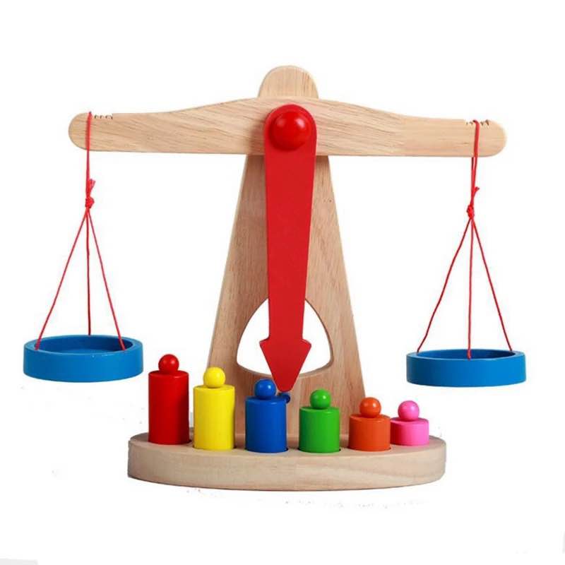 Montessori Wooden Balance Scale Educational Materials For Kids