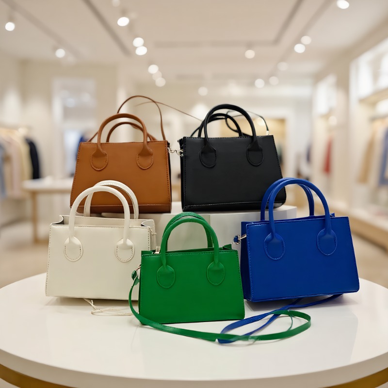 Hot girl bags women's messenger bag 2025 new trend portable solid color handbag commuting large capacity small square bag.