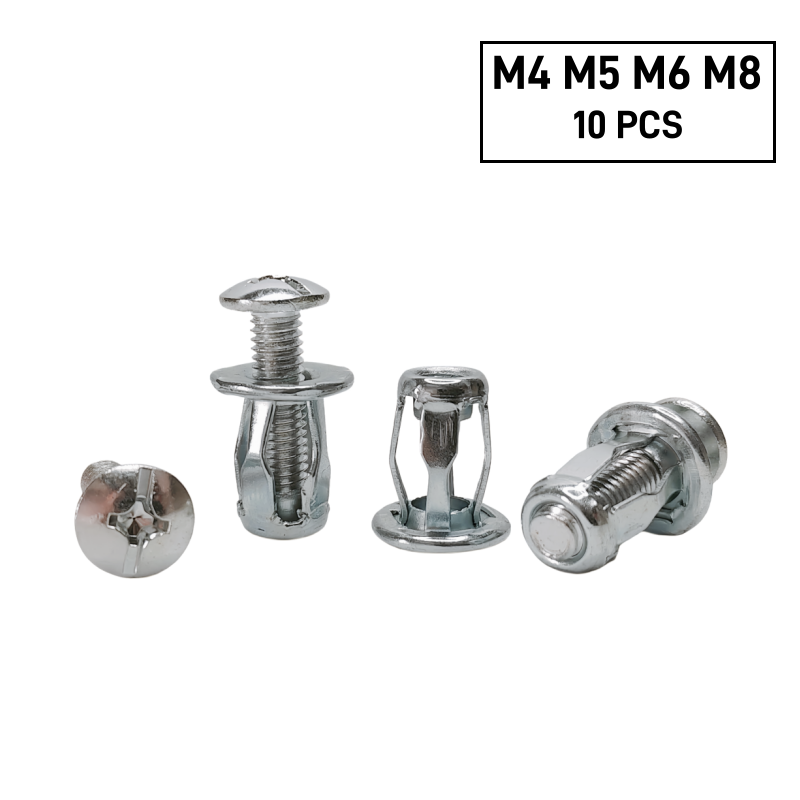 10PCS M4 M5 M6 M8 Carbon Steel Jack Nut Zinc Plated Hollow Rivet Nut Blind Rivet Nut Threaded Insert for Thin Iron Sheet Plastic