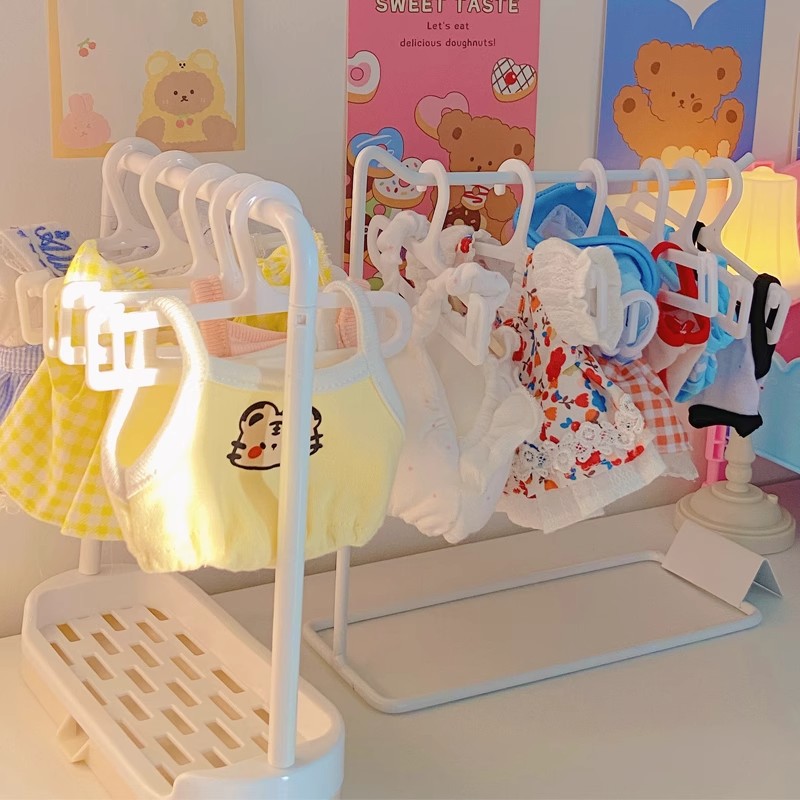 BJD Doll Clothes Storage Rack 10cm/15/17/20cm Shoe Display Rack Doll For Lab Clothes Hanger Storage Box Clothes Support Rack