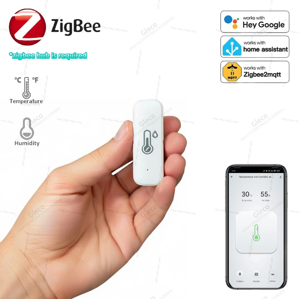 Tuya WiFi Zigbee Temperature and Humidity Smart Home Thermometer Hygrometer APP Remote Alarm Work with Alexa Home