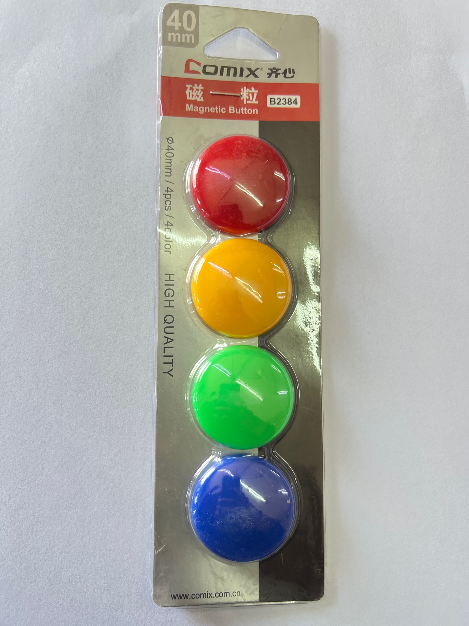 Comix Whiteboard Magnets With Four Difeerent Colours In A Pack.