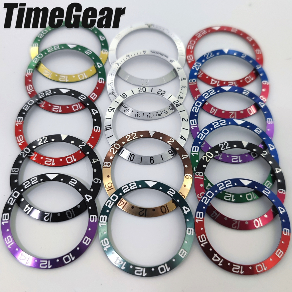High-Quality 38mm*30.6mm GMT Diving Aluminum Watch Insert Watch Replace Watch Bezel Inserts Fit 40mm NH34 NH35 NH36 Watch Part