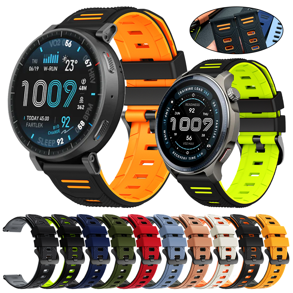Sports Silicone Wrist Strap For Huami Active Max 48mm/BALANCE 2/BIP 6/5 UNITY/Cheetah Pro/GTR 4 Series 22MM Watchbands