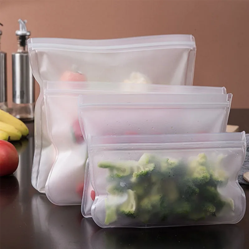 4pcs Multifunctional Reusable Food Preservation Bag EVA Fruit And Vegetable Sealed Storage Bag