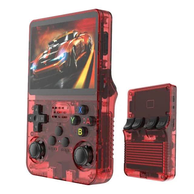 Retro Snap Game Console, Retrosnap Game Console, R36s Handheld Games Consoles, 3.5-in 4k HD Screen, Long Battery Life, Open Source Games Player (64G,Red)