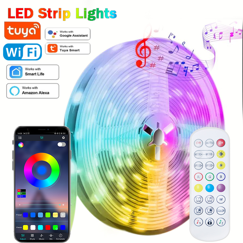 Tuya Wifi Zigbee LED Strip Light 5050 RGBW/WW LED Flexible Ribbon For TV Backlight Decoration Diode Tape Works With Alexa