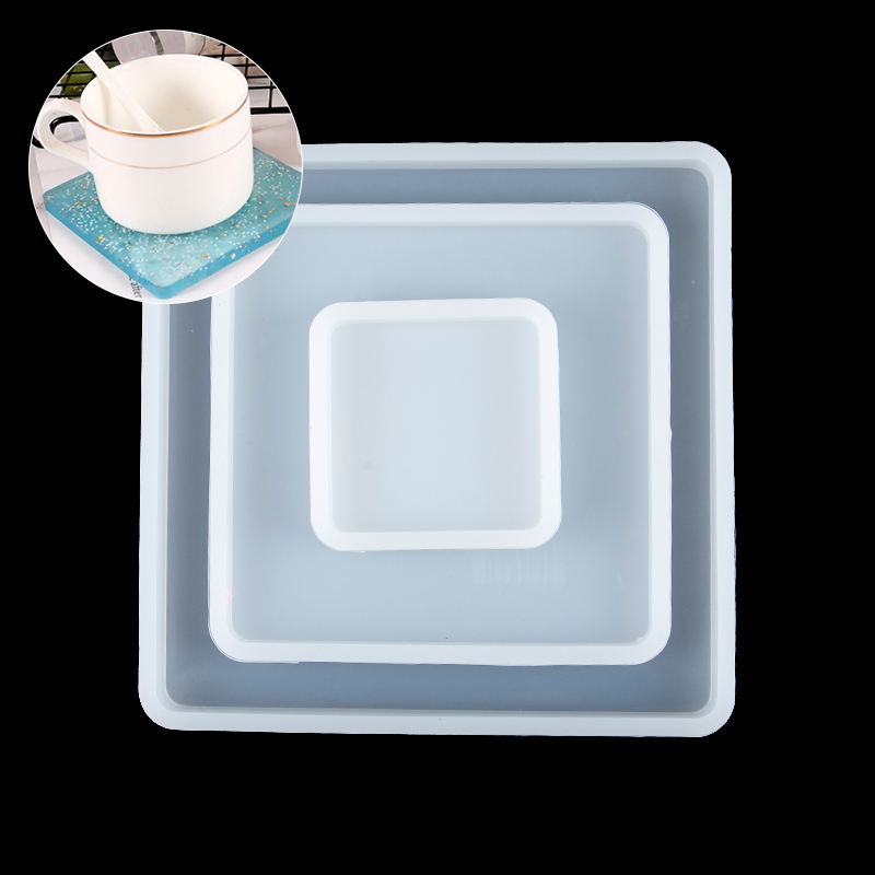 Square Silicone Casting Epoxy Molds For DIY Resin Tray Coaster Jewelry Moulds
