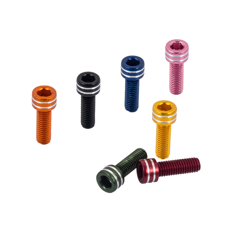 Chooee Bike Bottle Cage Bolts Lightweight For MTB/Road Bike Cycling Water Bottle Cage Bolt M5 x 12mm Aluminum Alloy