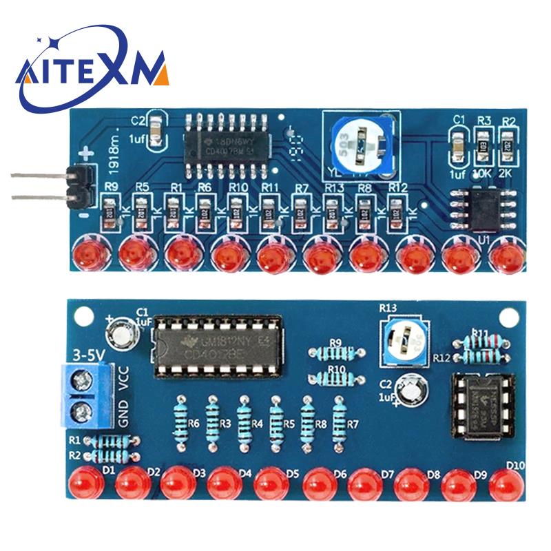 5PCS Smart Electronics Kits Ne555+CD4017 Light Water Flowing Light LED Module DIY Kit Learn Electronic Principles