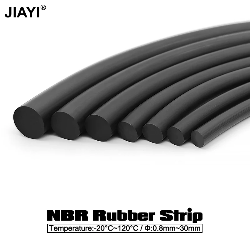 NBR Strip Seal Round 0.8-10mm 1/2/3/5/10M Resistant to Oil Solid Nitrile for Doors Windows Machinery & Daily Repairs