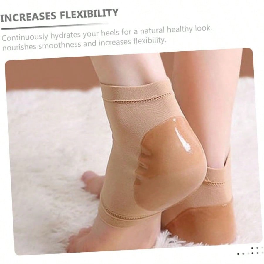 1 Pair of Open Toe Socks, Breathable Gel Heel Socks for Cracked Feet, Men's and Women's Arch Support Sweat Socks pen gpt