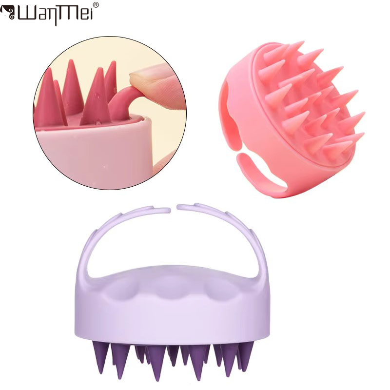 WANMEI Women Private Label Scalp Massager Baby Head Wet and Dry Soft Bath Silicon Hair Scalp Massage Shampoo Brush