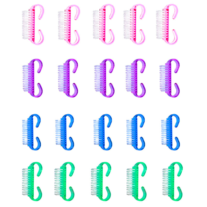 NEW 1/5Pcs Acrylic Nail Brush Pink Color Art Manicure Nail Remove Dust Plastic Cleaning Nail Brushes File Tools Set ZJS02