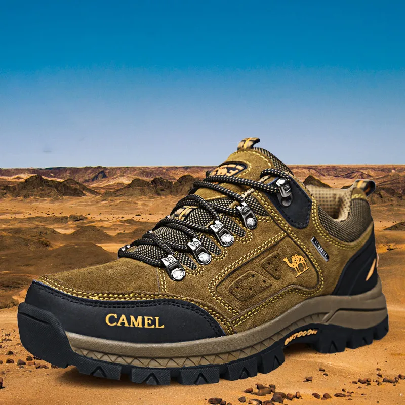 HIKEUP Hiking Shoes Men Designer Climbing Trekking Sneakers for Men Leather Outdoor Sports Work Man Shoes Run Shoes