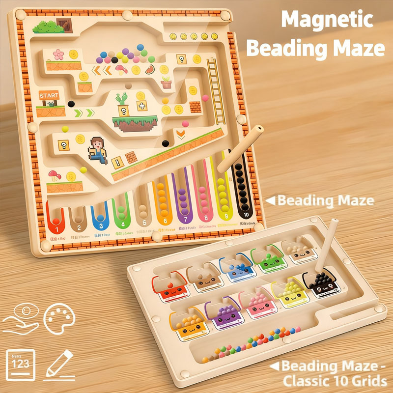 Children's Magnetic Maze Walking Ball Baby Concentration Training, Writing Logic Thinking 3 year Old Early Education Puzzle To