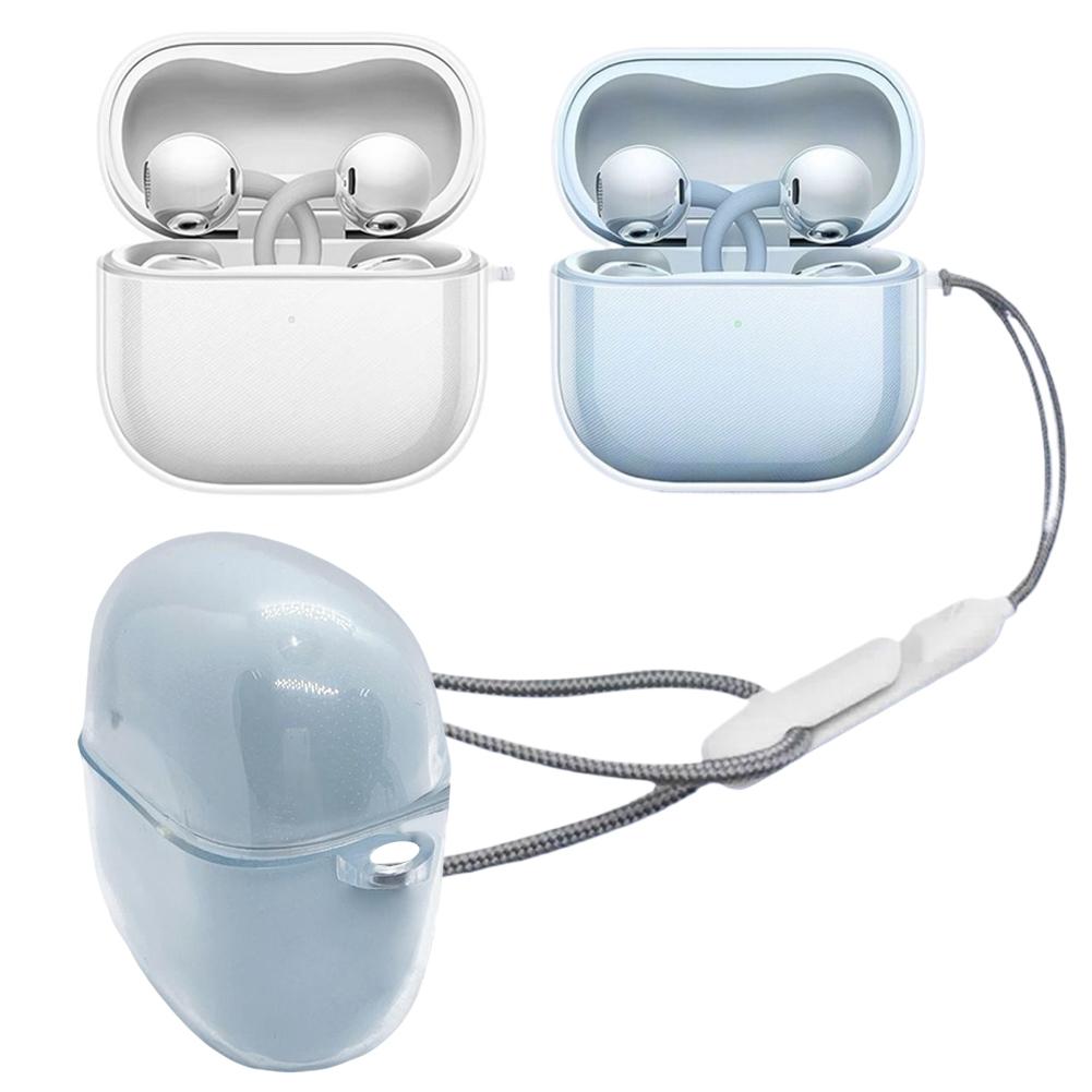 Silicone Transparent Earphone Case For Huawei Free Clip 2 Shockproof Headphone Shell Cover For Huawei Free Clip With Lanyard