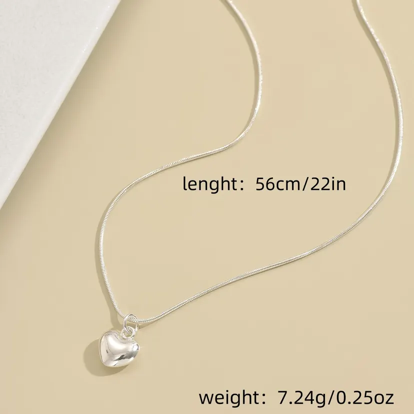 925 Silver color Photo Frame Pendant Necklace Snake Chain For Woman Charm Wedding Fashion Jewelry ColorLN072