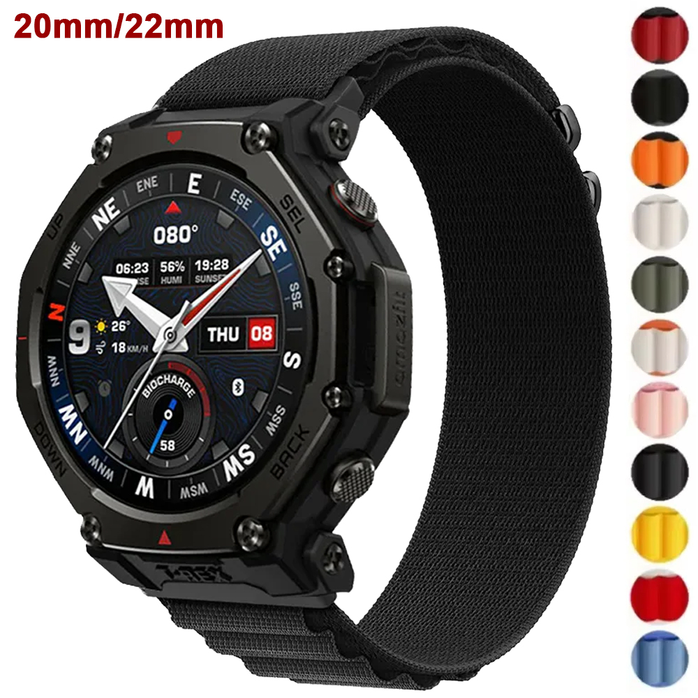 22mm 20mm Alpine Nylon Strap For T-Rex3 Pro 48mm 44mm/Balance 2 1 Soft Breathable For Active 2 Belt Accessories