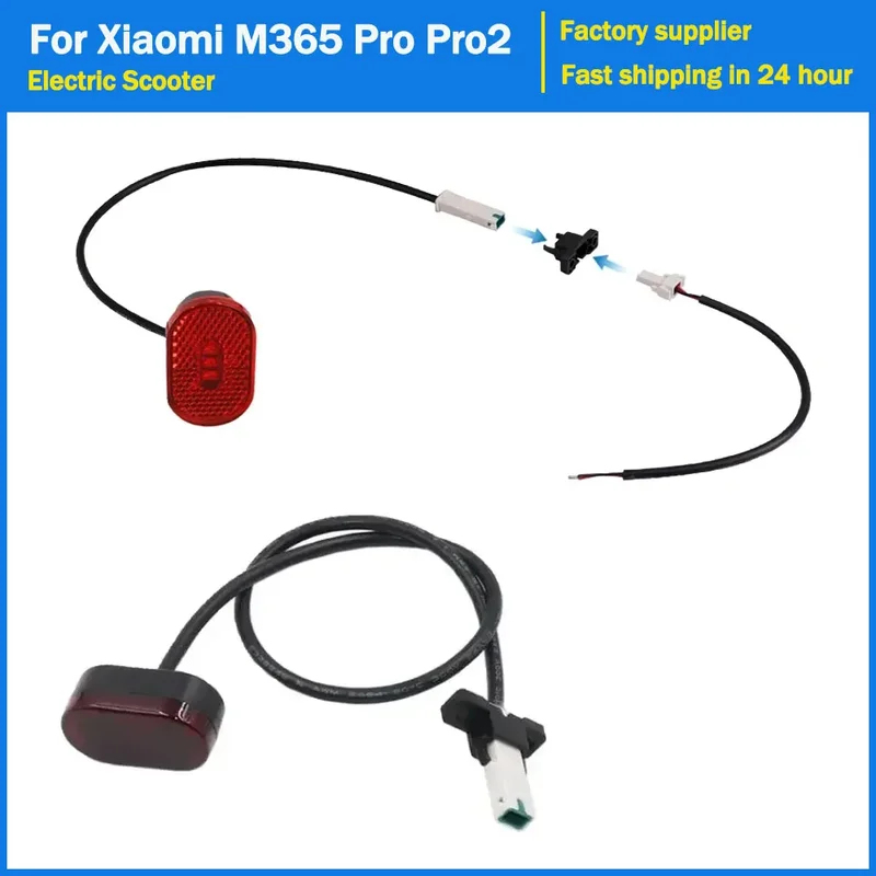 Smart Tail Light with Cable for M365 Pro/Pro2 - Foldable Rear Fender Taillight, Impact-Resistant Electric Scooter Repair