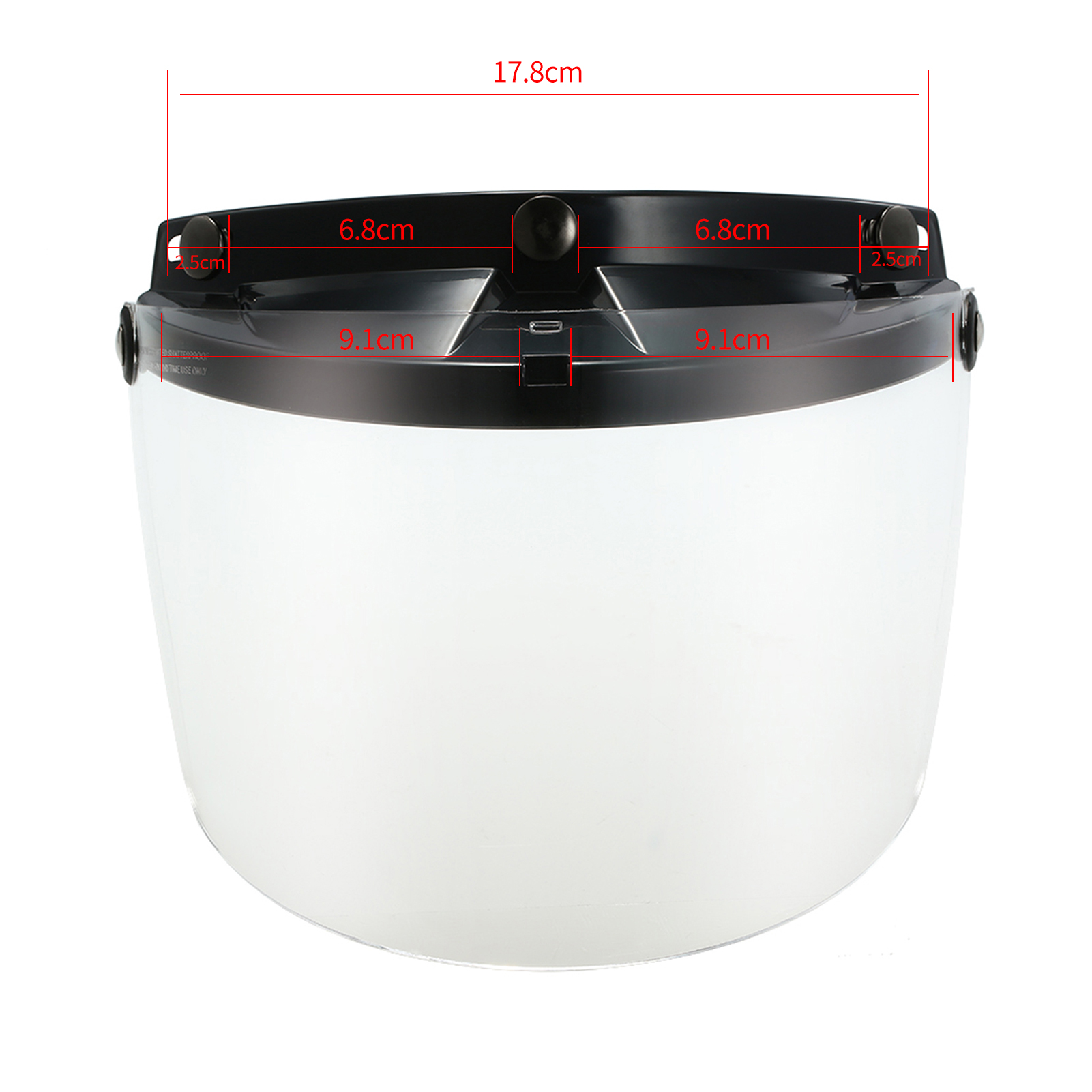 Universal 3 Snap Flip Up Visor Shield Lens for Retro Open Face Motorcycle Helmet