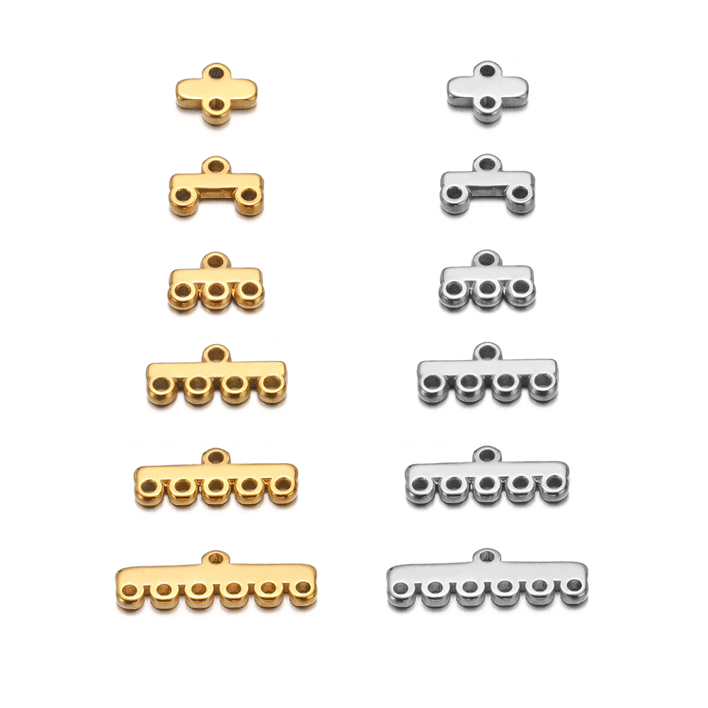 20pcs Stainless Steel Gold Multilayer Necklace Bracelet Strand Clasps Bails Chains Connectors for DIY Jewelry Findings Supplies
