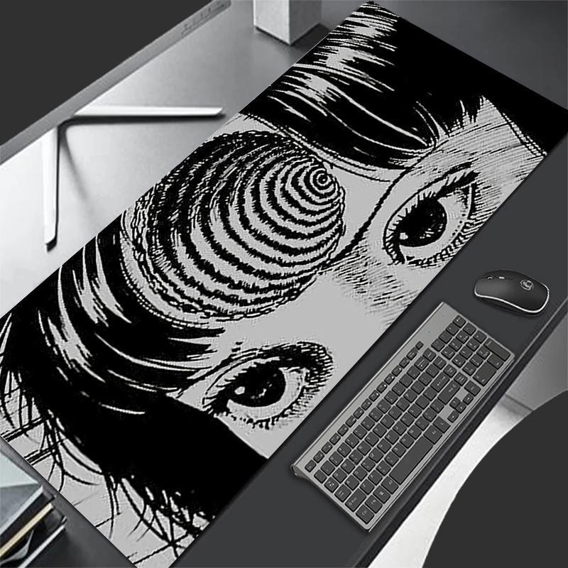 Large Gaming Mousepad Black white sketch Girls' Eyes XXL Keyboard Gamer Mouse Pad on The Table Speed Desk Mat Anime Mouse Mats